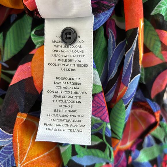 Nina Parker Women Long Sleeve Maxi Dress Vacation Party Beach Colorful Size 1X - Picture 9 of 11